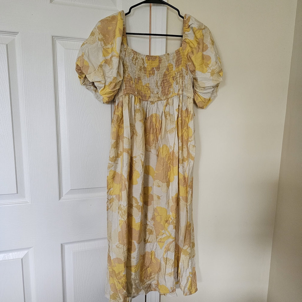 Pinkblush Maternity Yellow Floral Midi Dress